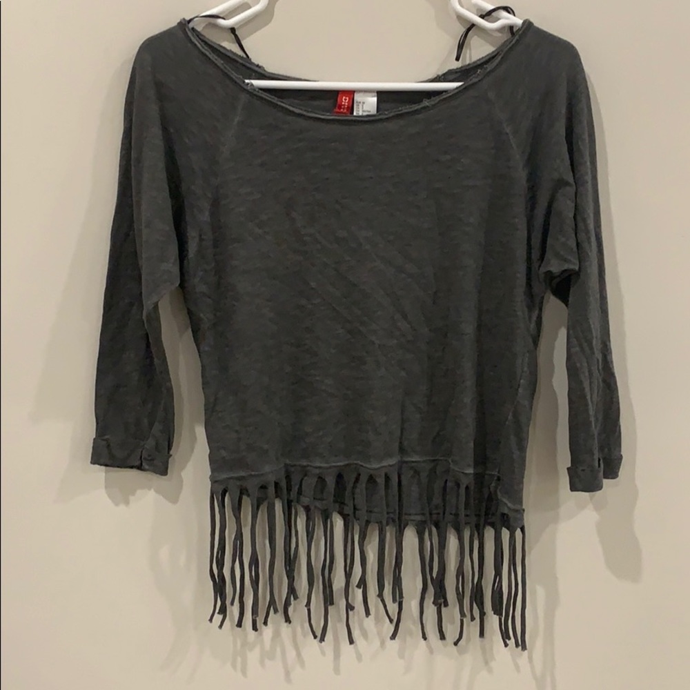 long sleeve shirt with fringe